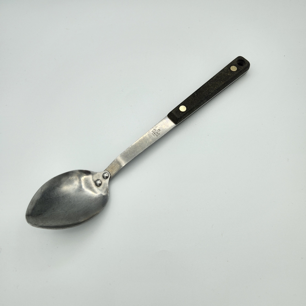 Vintage Flint‎ Arrowhead Serving Spoon Black Handle Made in USA